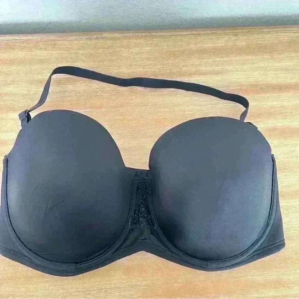 Vanity Fair Black Strapless Smooth Back 5 Way Stretch Bra Women’s‎ Size 36DD